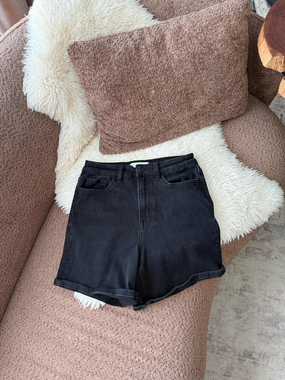 Vervet Black Denim Shorts